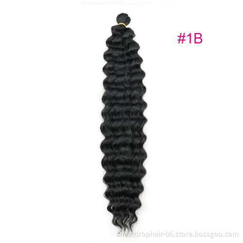 Julianna Hair 22Inch 85G Pre-Loop Deep Wave Braiding Hair Wholesale Synthetic Deep Wave Crochet Braids Hair
